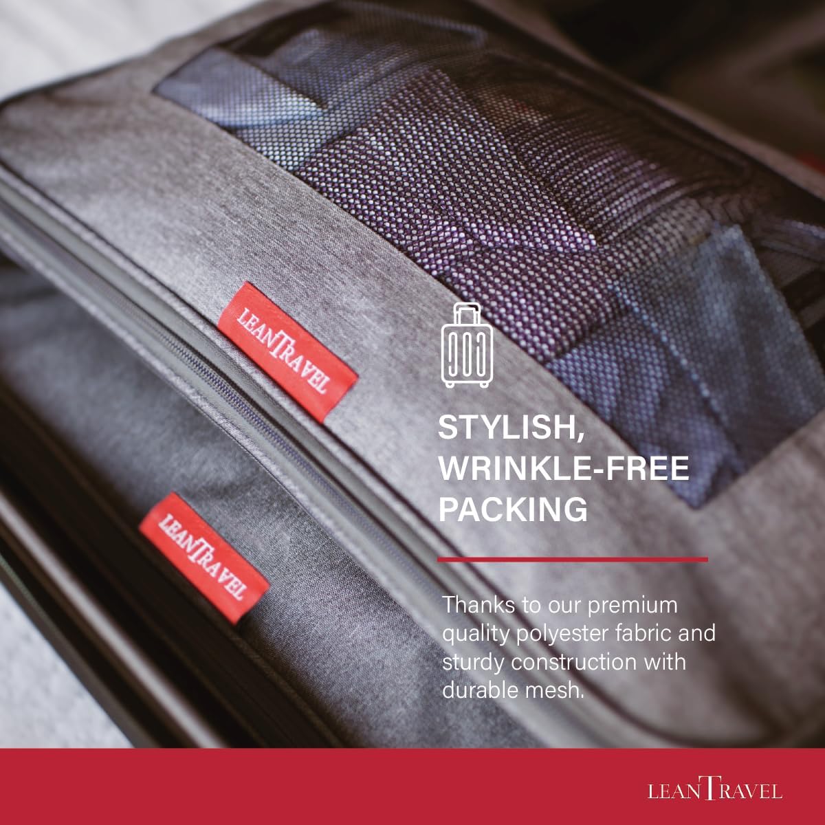 Compression Packing Cubes for Travel Organizers with Double Zipper, LeanTravel - Image 8